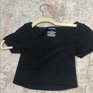 Wild Fable Black Fitted Crop Blouse
